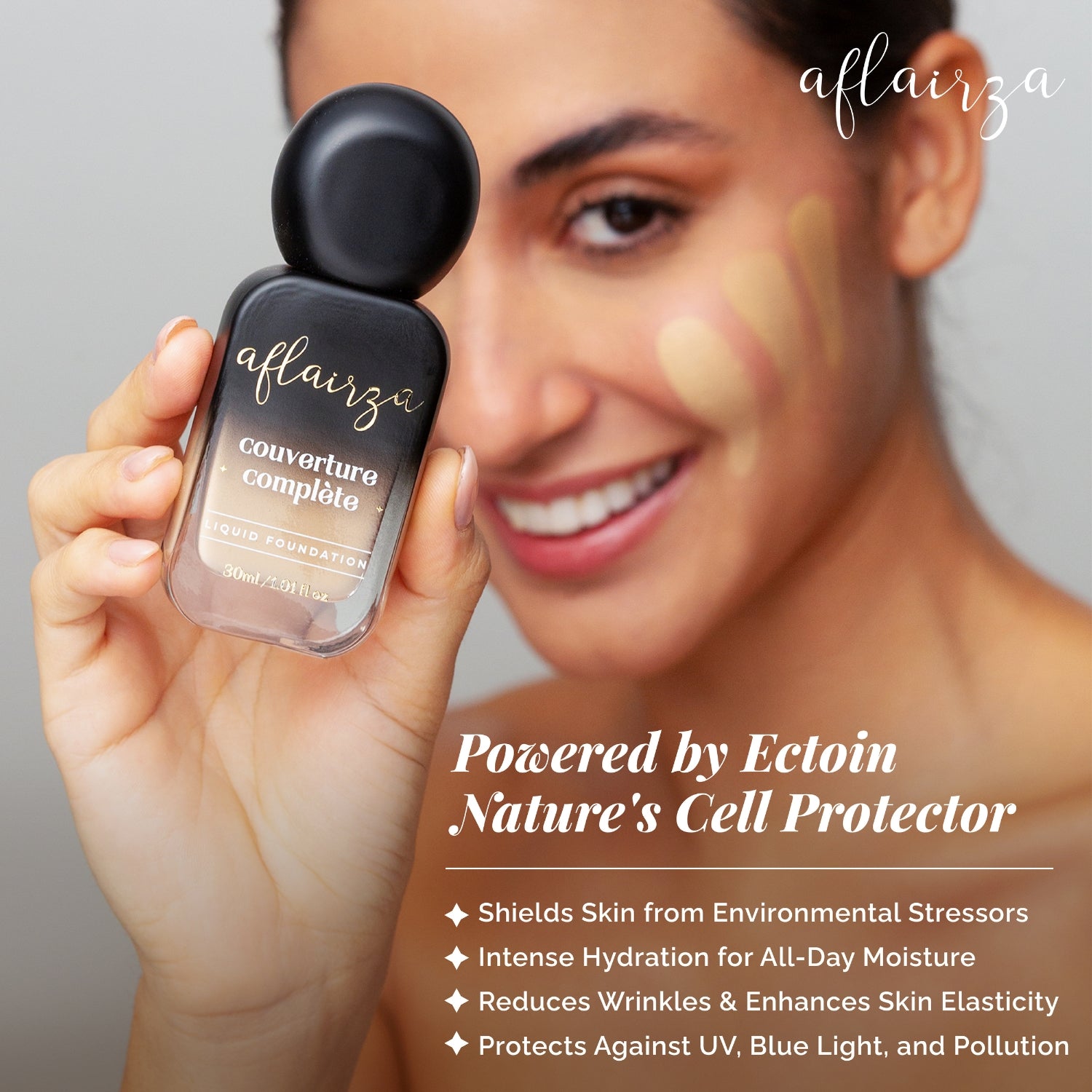 Coverture Complete Liquid Foundation | Full Coverage, Long-Lasting, Lightweight & Water-Resistant | Infused with Ectoin for Hydration & Skin Protection | 7 Shades for All Skin Tones | Buildable & Comfortable Wear