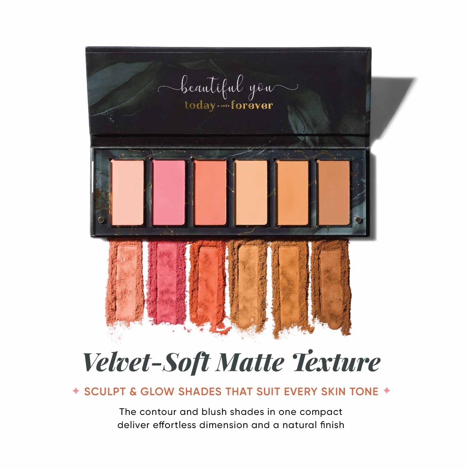 Sculpt and Glow Matte Blush & Contour Palette | Buildable Coverage | Lightweight, Finely-Milled Formula | Long-Lasting Powder for Sculpted Definition | Suitable for All Skin Tones
