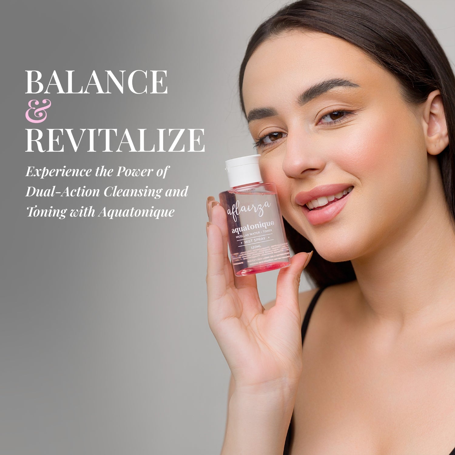 Aflairza Aquatonique Micellar Water & Toner | Dual-Action Cleanser & Toner with Tea Tree, Rose & Witch Hazel | Removes Makeup, Hydrates & Balances pH | For All Skin Types