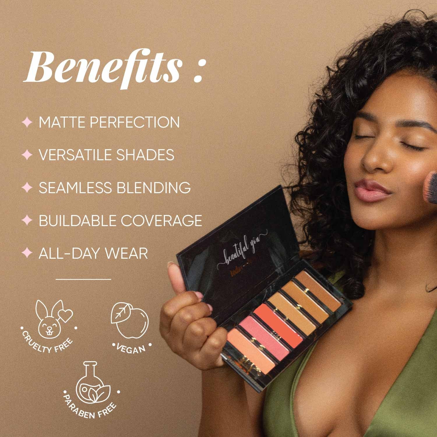 Sculpt and Glow Matte Blush & Contour Palette | Buildable Coverage | Lightweight, Finely-Milled Formula | Long-Lasting Powder for Sculpted Definition | Suitable for All Skin Tones