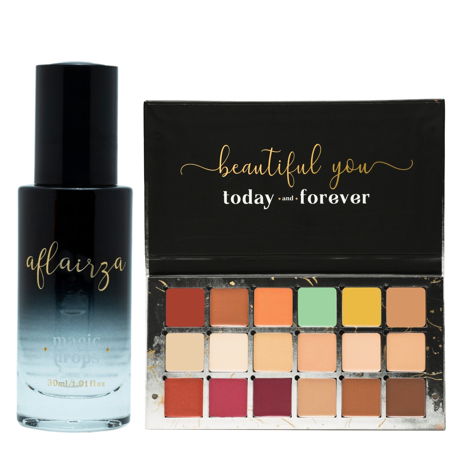 Magic Drops + One for All Palette - Waterproof* serum with 4 in 1 palette combo