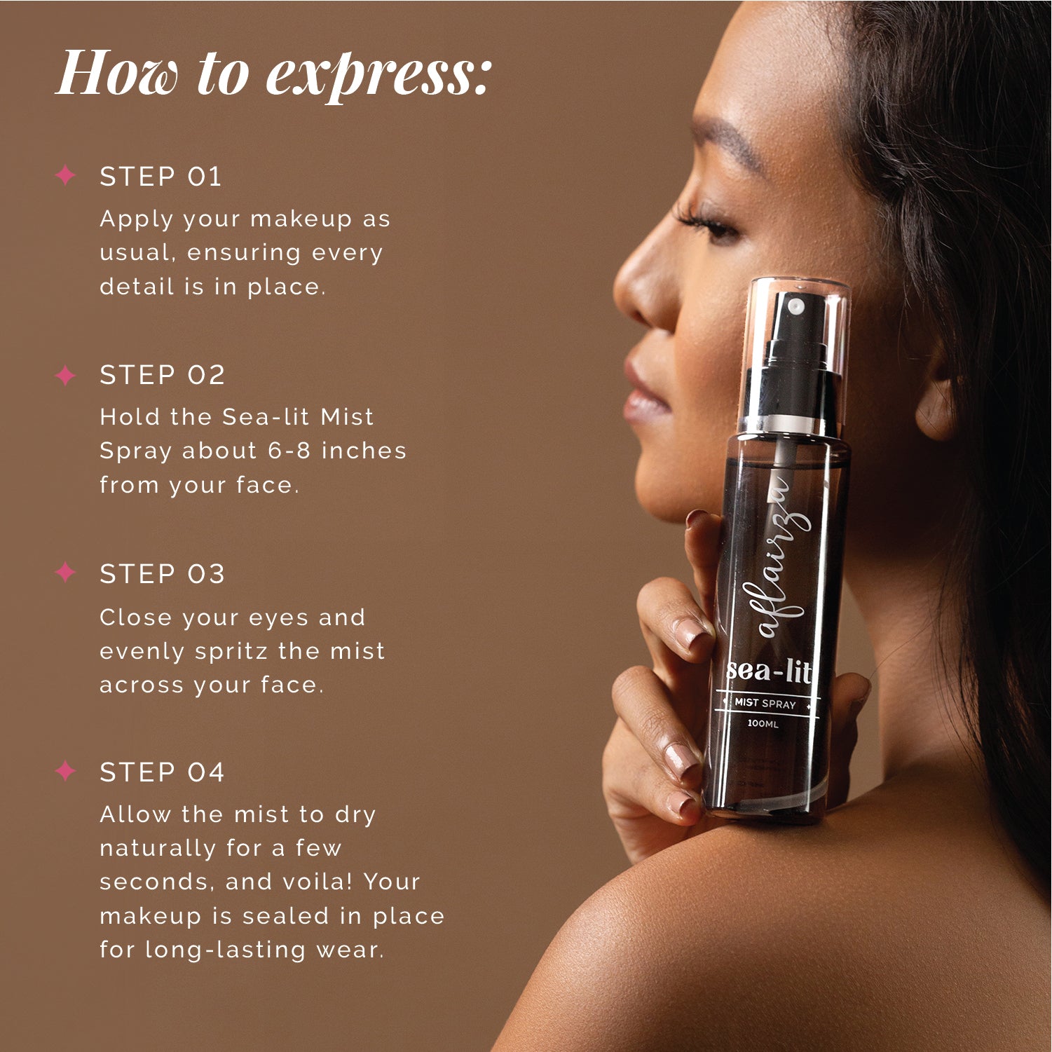 Sea-lit Makeup Fixing Spray | Long-Lasting Hold, Sweat & Humidity Resistant | Quick-Dry, Lightweight Mist | Non-Sticky & Hydrating Finish | Locks in Makeup All Day