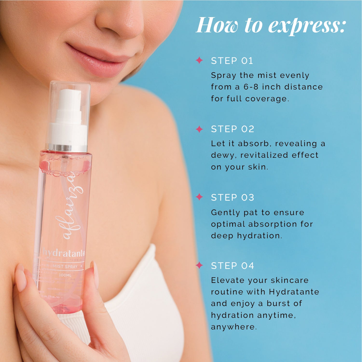 Hydratante Hydrating Mist Spray | Instant Skin Hydration & Refreshment | Lightweight, Non-Greasy Formula with Coconut Extract | Soothes & Protects | For All Skin Types
