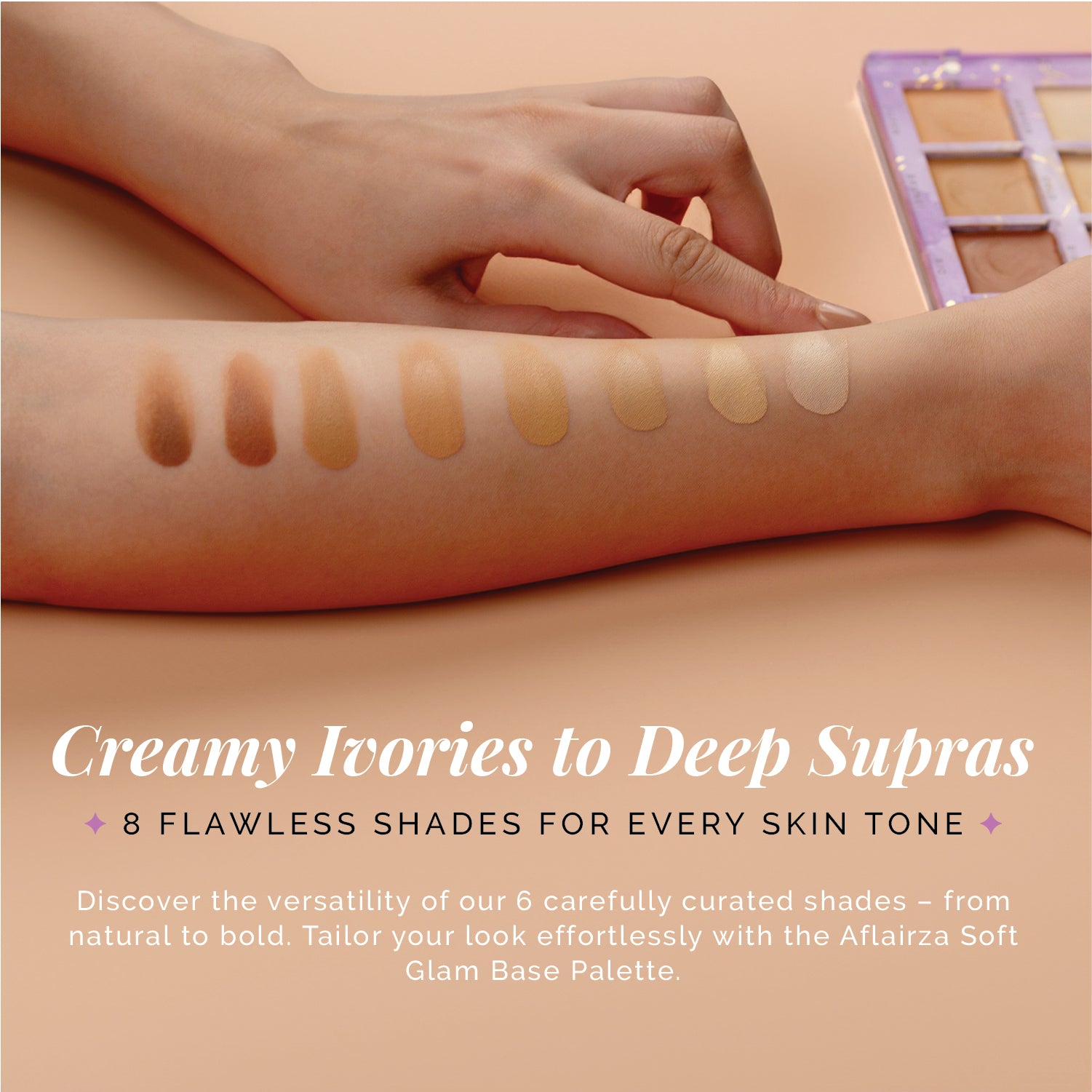 Soft Glam Base Palette | Everyday to Glam Makeup Looks | Blendable, Long-Lasting Formula with Vitamin E & Jojoba Oil | High-Pigment Shades | Compact & Travel-Friendly