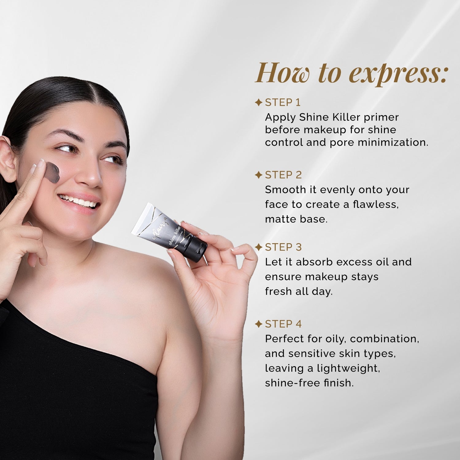 Shine Killer Mattifying Primer | Oil-Free, Pore-Minimizing & Shine-Control Formula | Lightweight & Long-Lasting | Perfect Makeup Base for Oily & Combination Skin
