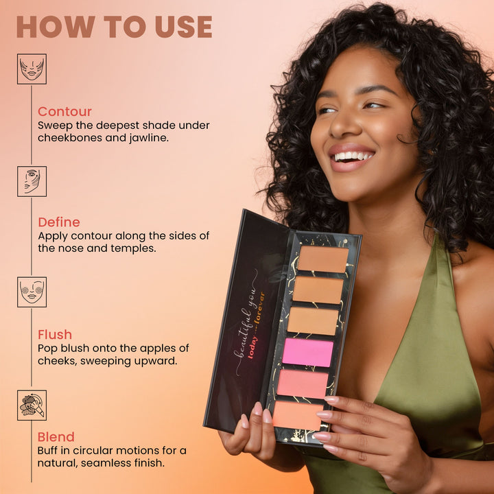 Sculpt and Glow Matte Blush & Contour Palette