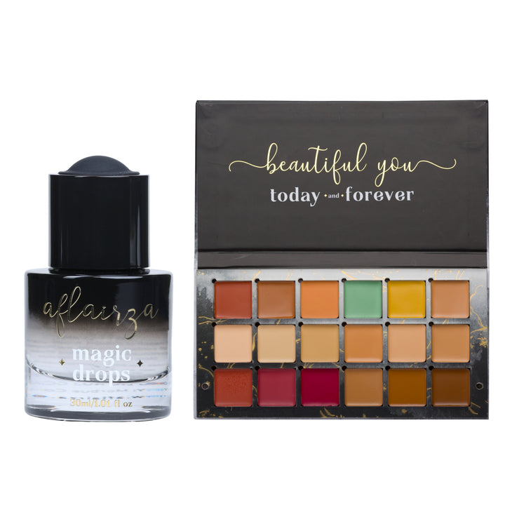 Magic Drops + One for All Palette - Waterproof* serum with 4 in 1 palette combo